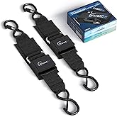 WavesRx Premium Boat & Jet Ski Trailer Transom Straps - Marine Tie Downs - Adjustable via Quick Release Buckle - Must Have Boating Accessories for Safe and Secure Transportation of Your Watercraft