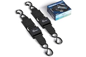 WavesRx Premium Boat & Jet Ski Trailer Transom Straps - Marine Tie Downs - Adjustable via Quick Release Buckle - Must Have Boating Accessories for Safe and Secure Transportation of Your Watercraft