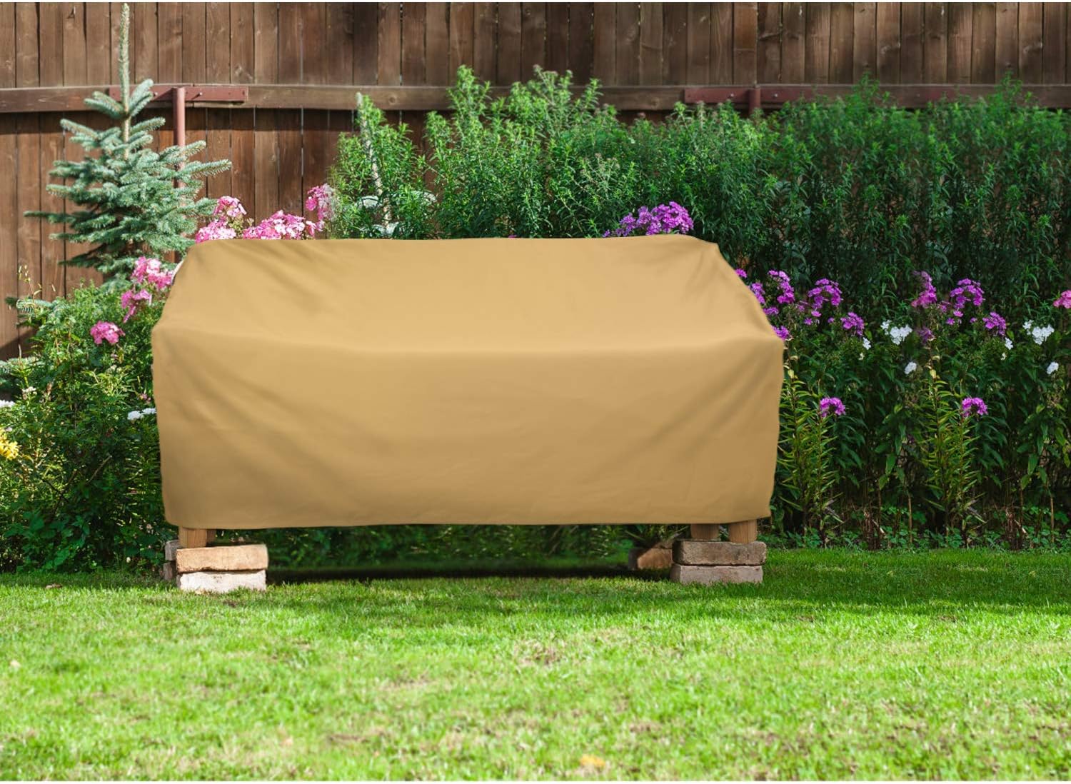 Sunkorto Patio Sofa Loveseat Cover, Waterproof Deep Seat Furniture Cover for Outdoor Balcony, 58x32.5x31 Inch : Garden & Outdoor