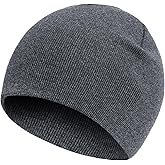 100% Cotton Beanie Hat for Men Women, Cuffless Soft Knit Warm Winter Hats Fisherman Beanies Skull Cap Unisex