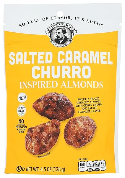 PEAR’S SNACKS, ALMONDS SALTED CARAMEL CHURRO, 4.5 OUNCE