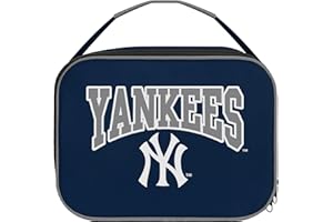 FOCO MLB Unisex-Adult Officially Licensed Wordmark Team Color Big Logo Baseball Zip Closure 7L Lunch Bag - New York Yankees