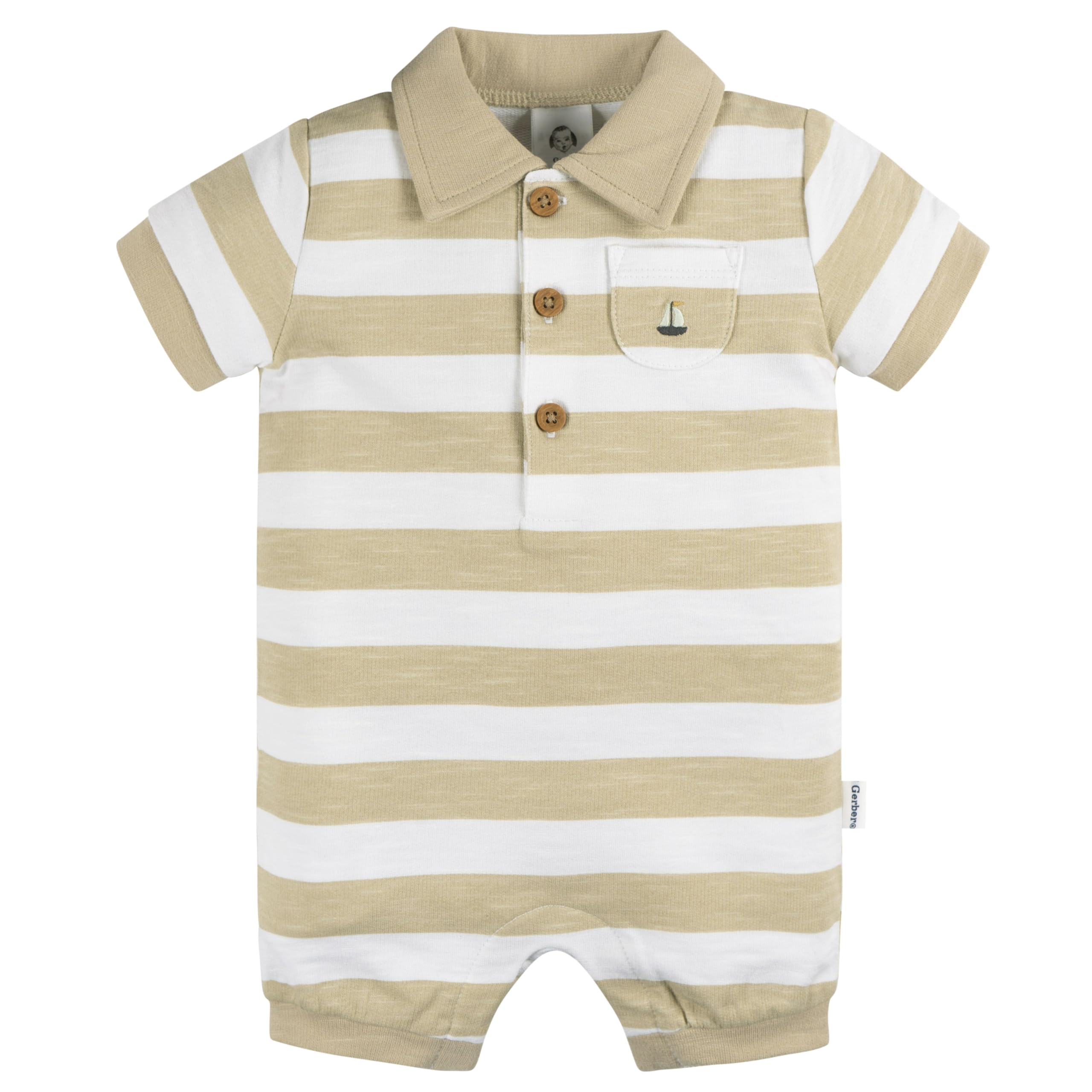 Gerber baby-boys Cotton Polo Romper