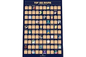 Enno Vatti 100 Anime Scratch Off Poster - Top Animes Of All Time (16.5" x 23.4")- Ultimate Bucket List/Cool Anime Stuff- Best Gifts for Anime Lovers, Christmas, Easter, Valentine's Day