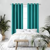 Deconovo Noise Reduction Curtains Eyelet Blackout Turquoise 42 x 72 in 2 Panels view 3