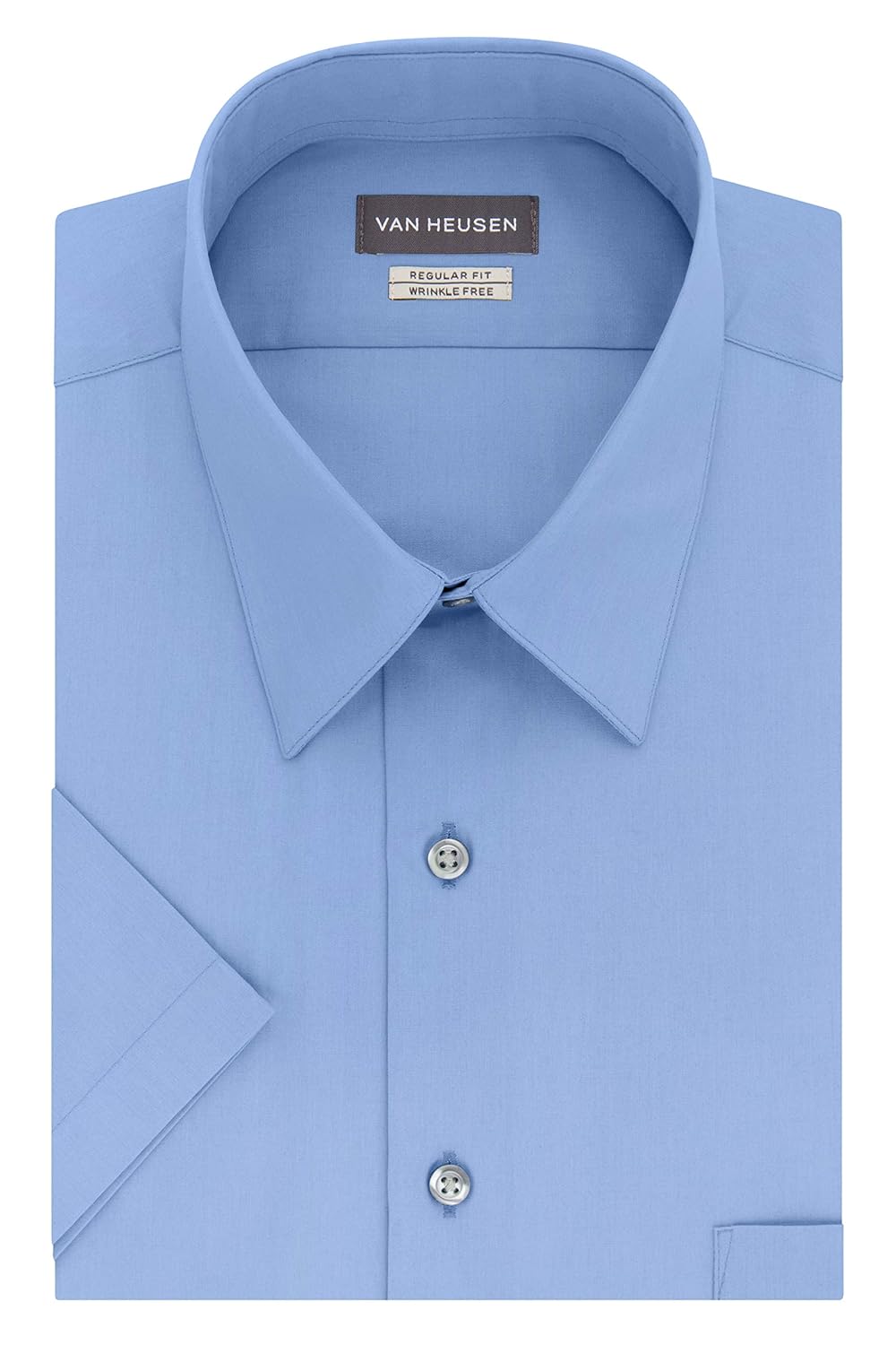 van heusen men's poplin fitted solid point collar dress shirt