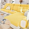 Yoovat Magic Sofa Covers Magic Sofa Couch Covers 2024 New Wear-Resistant Universal Sofa Cover Stretch for Sectional Slipcovers (Texture-Yellow,Headrest Cover)