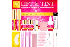 PSALMONICA Lash Lift Kit & Brow Lamination Kit: Easy for Beginner and Professional Lash Perm Kit, Black Eyelash Eyebrow Curling Set, Ultra-Luxury 4 in 1