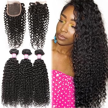 Amazon Com B P Hair Brazilian Virgin Curly Hair Weft 3 Bundles