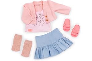 Our Generation – 18-Inch Doll Clothes – Pink Sweater & Blue Skirt Outfit – Floral – Print Top – Pretend Play 3+ Years – Count