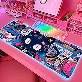 JMIYAV Pink RGB Gaming Mouse Pad 31.5x12 Inch PC XL Large Extended Glowing Led Light Up Desk Pad Non-Slip Rubber Base Computer Cute Mousepad Mat Desk Accessories Gaming Setup 102