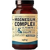 Magnesium Glycinate Complex Supplement - Chelated Magnesium Glycinate with Malate, Organic Ashwagandha, L-theanine & Blue Spirulina - High Absorption, Vegan, Non-GMO, 300mg, 90 Veggie Caps