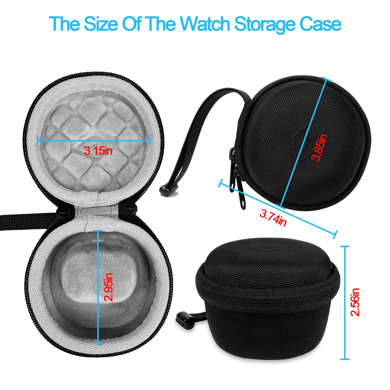 Tiswell Hard Watch Case Travel for Rolex, Single Smart Watches Case for Men and Women, Portable Storage Box for Sports, Business Trips and Travel, Hard EVA Protective Case Waterproof, Black