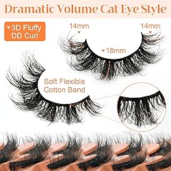 Mink Lashes Fluffy Wispy Eyelashes - 3D False