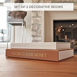 Beautiful Decorative Books - Set of 2 Linen Boxes