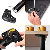 Emuca Adjustable Table Leg Ø60x710mm Steel Black (4 pcs) 50 kg each view 8