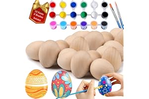 20 PCS Wooden Eggs, Easter Wooden Eggs for Crafts, 2.5IN Wooden Easter Egg for Painting, Easter Decoration, Unpainted Unfinis