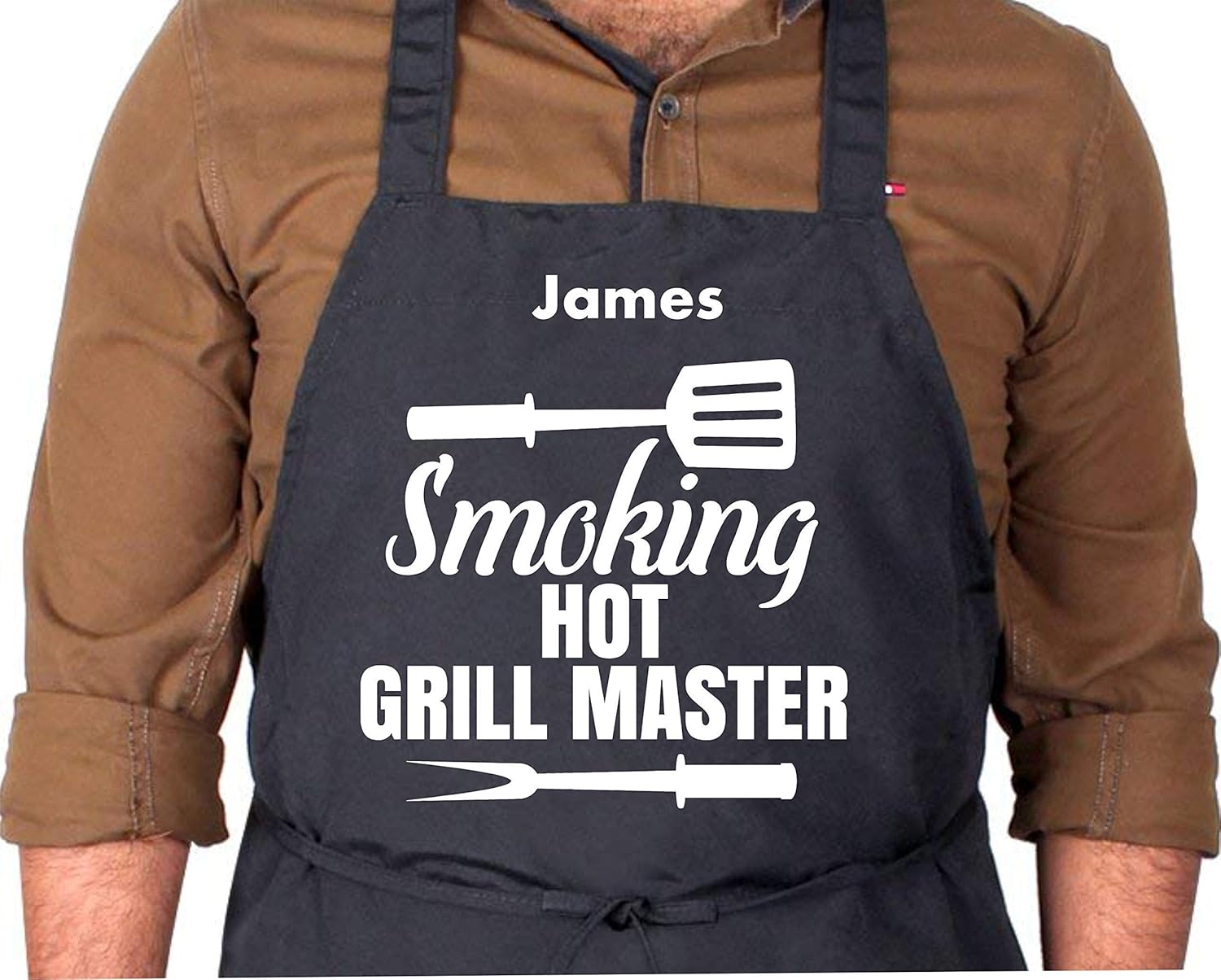 PERSONALIZED BBQ Black Apron, 12 Fun Designs, Liquid