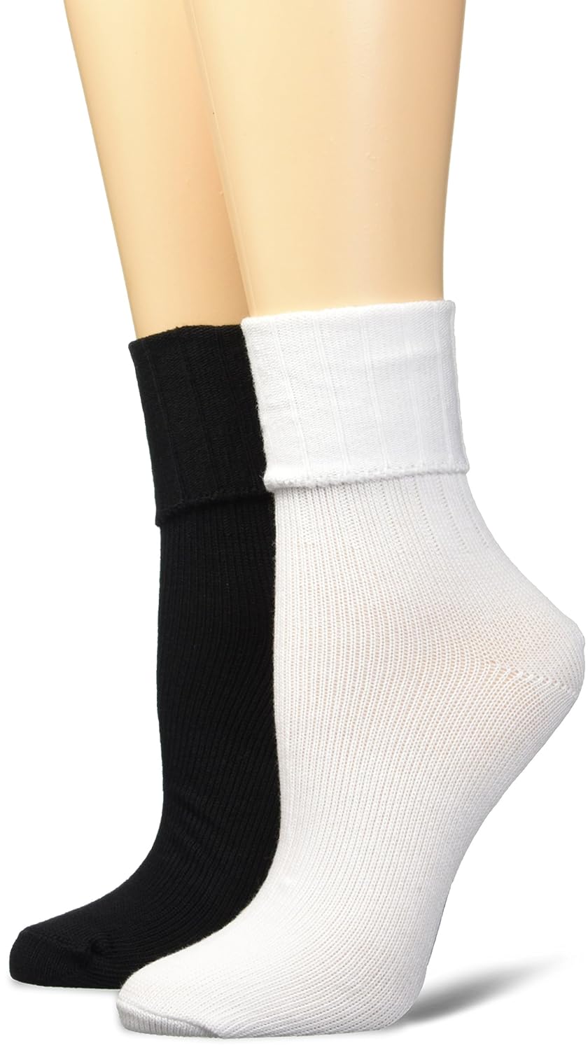Keds Women's 6 Pack Heavy Weight Turn Cuff Socks, White Assorted, 911