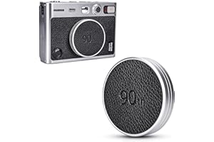 Retro Leather Lens Cap for Fujifilm Insta Mini EVO, Aluminum Anti-Dust Anti-Scratches Lightweight Camera Lens Cover with Soft