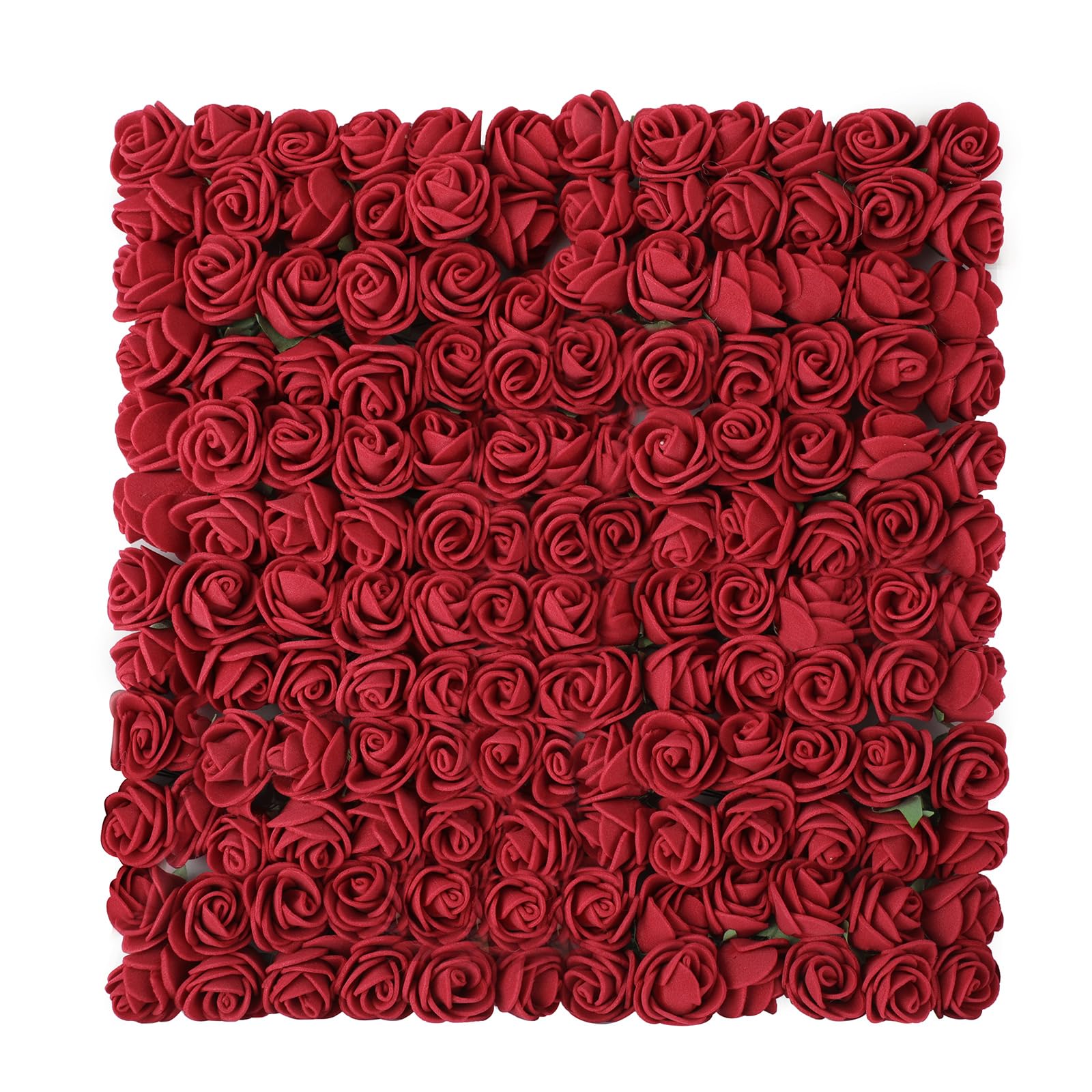 MWOOT 144 Pieces Dark Red Artificial Roses, Mini Foam Roses for Crafts, Small Fake Flowers for DIY Valentine's Day Wedding Halloween Decoration, 2.5CM Fake Flower Heads