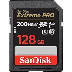 SanDisk Cartão de memória Extreme PRO SDXC UHS-I de 128 GB - C10, U3, V30, 4K UHD, cartão SD - SDSDXXD-128G-GN4IN, Cor: Cinza
