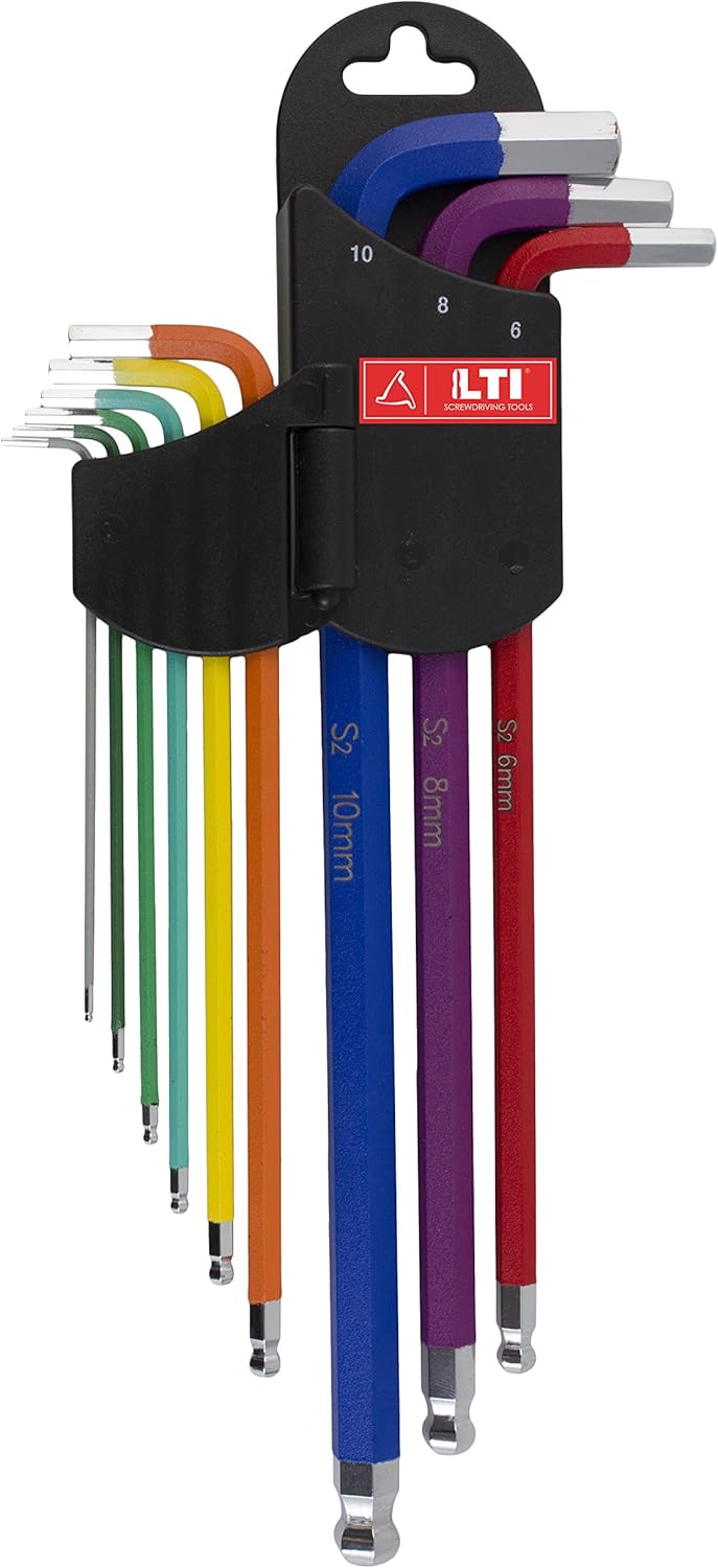 KRINO 65101014 Folding Key Set Coloured 1.5÷10 Magnetic, Steel