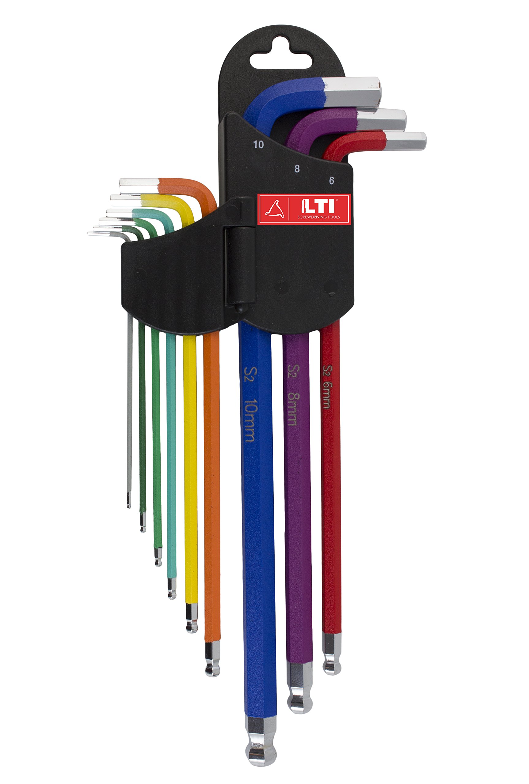 KRINO 65101014 Folding Key Set Coloured 1.5÷10 Magnetic, Steel