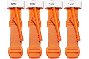 MAOGENXI Tourniquet, Military Emergency Tourniquets for Combat, Tactical Gear for Outdoor Emergency, Stop The Bleed Kit One-Handed Application for Medical, Camping, Outdoor, 4 Pack, Orange