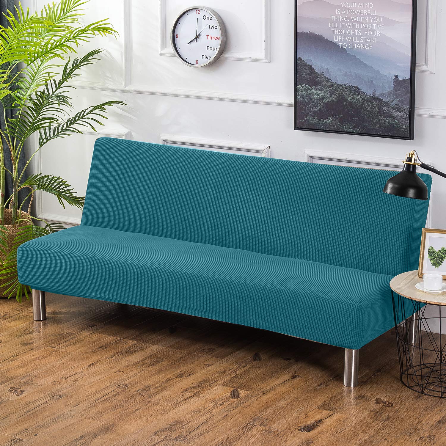 PETCUTE Sofa bed cover futon couch cover stretch armless sofa bed slipcovers