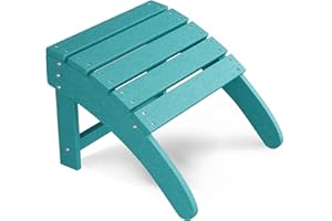 PeakPursuit Adirondack Ottoman Foot Rest for Adirondack Chair, HDPE Resin Weather-Resistant Outdoor Patio Footstool for Porch, Pool, Lawn & Backyard Use