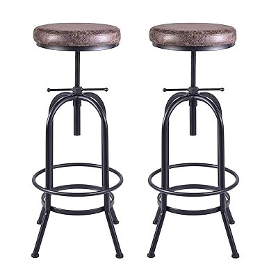 Adjustable Industrial Bar Stool Set with Cast Iron Kuwait Ubuy