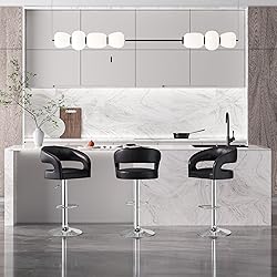 VECELO Bar Stools Set of 4 Adjustable Swivel Modern