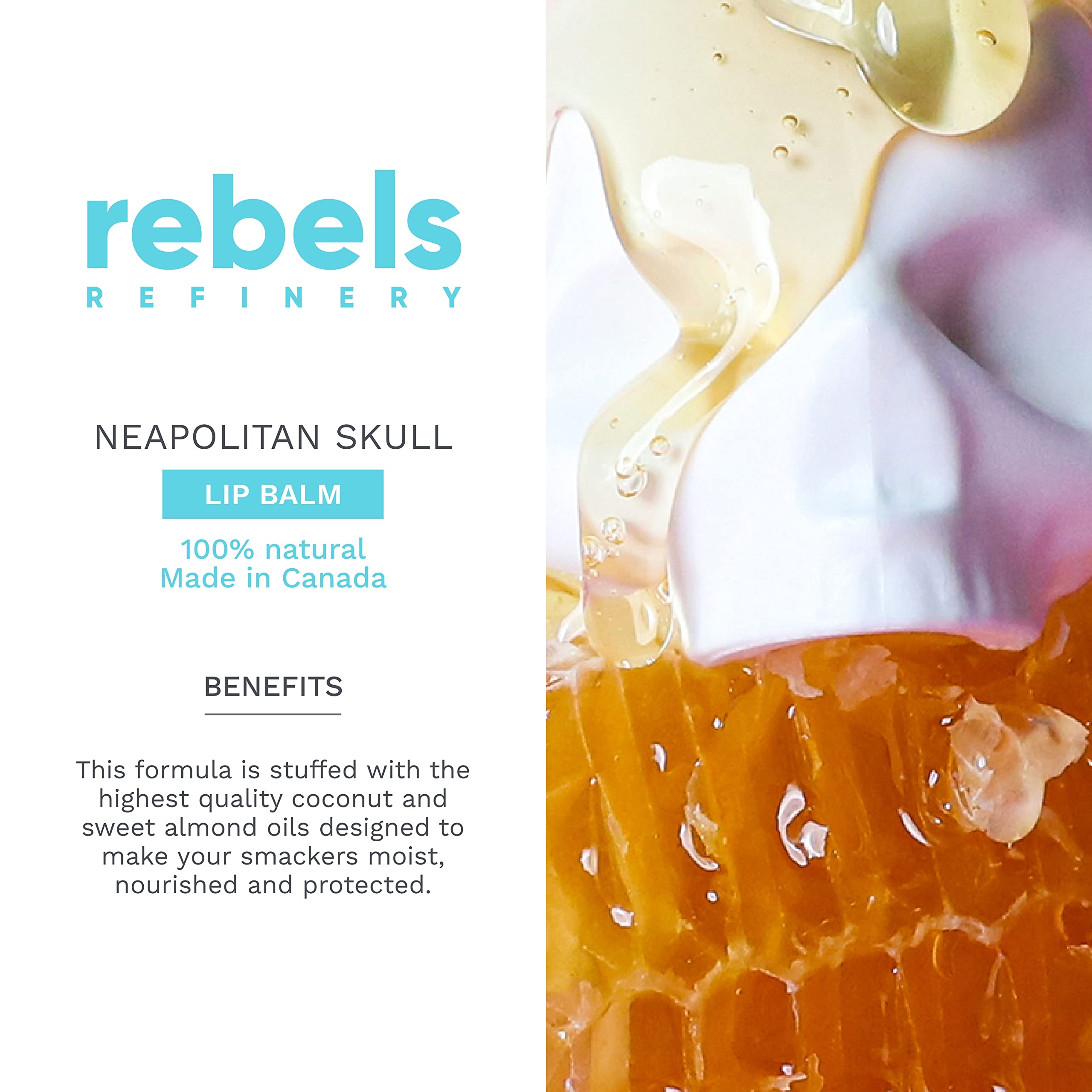 Rebels Refinery 3-Piece Neapolitan Skull Lip Balm Bundle - Passion Fruit, Black Mint & White Vanilla