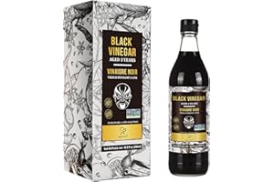 Soeos Chinkiang Vinegar 16.9 fl oz (500ml), 3 Years Aged, Naturally Fermented, Mature Aged Black Vinegar, Chinese Black Vinegar, Zhenjiang Vinegar, Black Rice Vinegar, Black Vinegar Chinese.