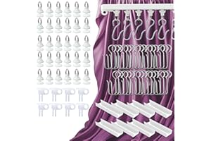 UrbanRed Adhesive Curtain Track Accessory Kit - Easy Install, No Drilling, Perfect for Room Dividers, Sliding Curtains, and RVs - Complete Set with Iron Hooks & Gliders (Accessories Kit)