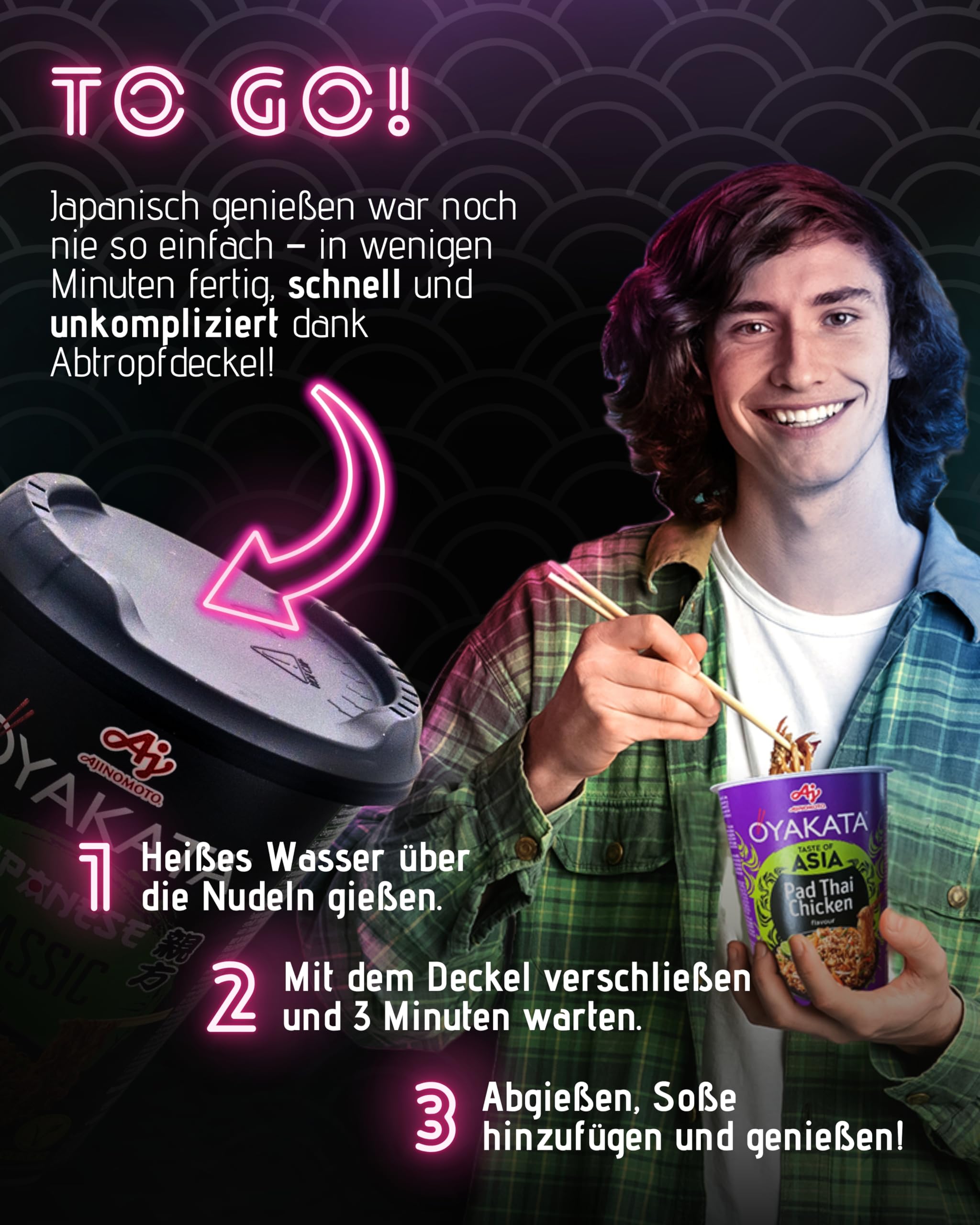 OYAKATA Instant-Nudelbecher Korean BBQ 93 g I Koreanischer Grillgeschmack & süß-würzige Sojasoße I Fertigmahlzeit in 3 Minuten I Perfekt für unterwegs & Zuhause I Authentische japanische Ramen-Nudeln 4