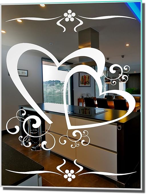 Wohnraumspiegel Motivspiegel Herzen 30x40cm Spiegel