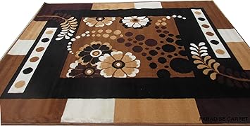 Paradise Carpet Creation Traditional Carpet (Gold, Acrylic, 7 X 10 Feet)