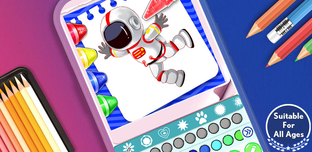 Spacemen Color Game Space Coloring Pages: SpaceShip Coloring Game for Kids:Amazon.com ...