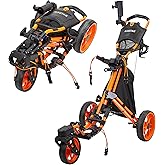 FLAGTAG Golf Push Cart 3 Wheel with 360 Swivel Front Wheel,Lightweight and Foldable Walking Golf Cart,One-Click Foldable,with Foot Brake