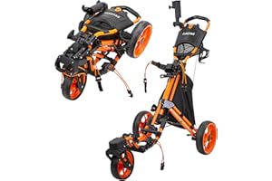 FLAGTAG Golf Push Cart 3 Wheel with 360 Swivel Front Wheel,Lightweight and Foldable Walking Golf Cart，One-Click Foldable,with Foot Brake