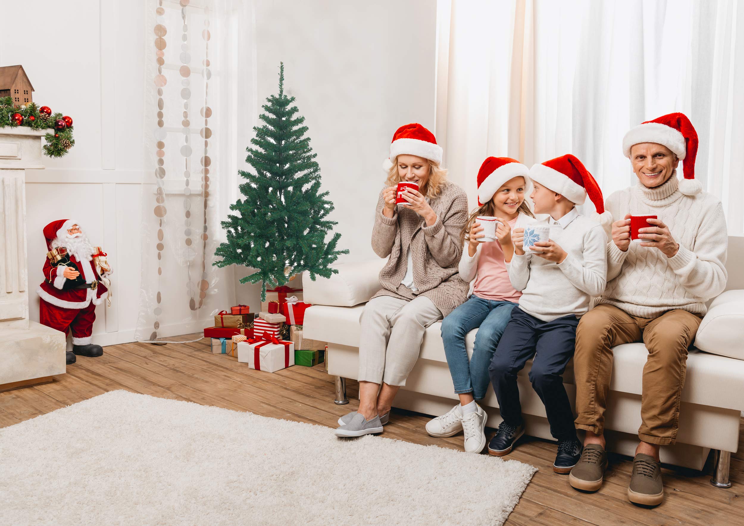 Holiday Essence 4 Foot Green Artificial Christmas Tree - 300 Tips - with PVC Base - Unlit