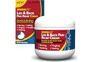MagniLife Leg & Back Pain Relief Cream, Fast-Acting Pain Relief, Naturally Soothe Burning, Tingling and Stabbing Pains with Aloe and Calendula - 4oz