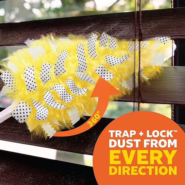 SWIFFER DUSTER HEAVY DUTY DUSTING KIT, CLEANING SUPPLIES, 3 FT EXTENDED HANDLE, 1 DUSTER, 12 REFILLS