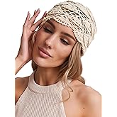 Babalet Women Cotton Crochet Beanie Hat Handmade Knit Floral Skull Cap Stretchy Slouchy Cutout Hats Summer Boho Fashion