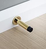 EAI Door Stop Polished Brass Projection Wall Skirting Mounted Pack of 2 view 6