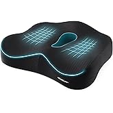 Memory Foam Seat Chair Cushion for Relieves Back Sciatica Pain Tailbone Pain Coccyx Degenerating Disc Orthopedic Osteoarthrit