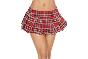Avidlove Lingerie for Women Role Play Costume Mini Plaid Skirt Schoolgirl Outfits
