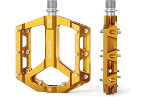 GEWAGE Road/Mountain Bike Pedals -Non-Slip Bicycle Flat Pedals Aluminum 9/16" - 3 Sealed Bearing Lightweight Platform Pedals for Road Mountain BMX MTB Bike